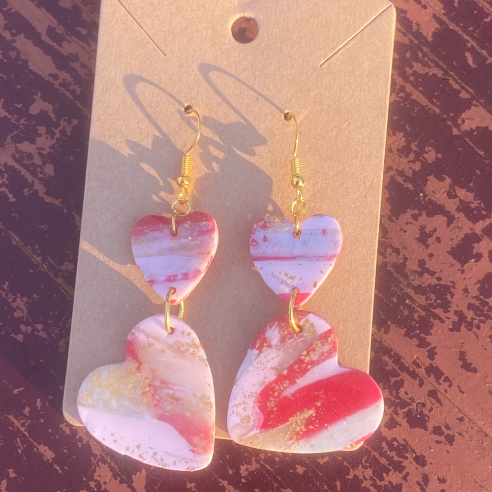 Marbled polymer clay earrings